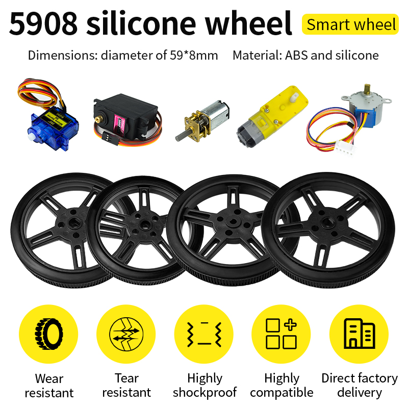 Servo Sg90 - 5908 Silikon Lastik Tekerlek 360 derece