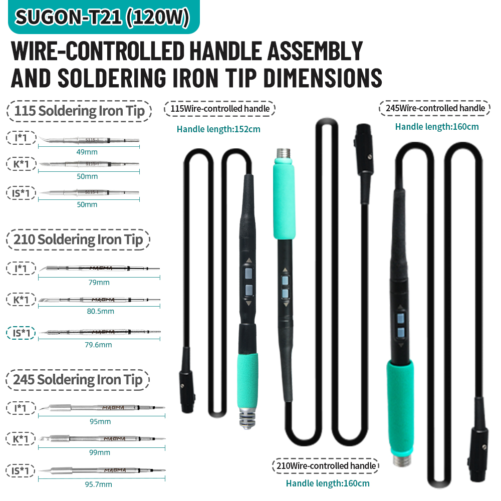 SUGON T21 120W Lehimleme İstas - Soldering Iron Temperature Probe incelemesi ve fiyatı