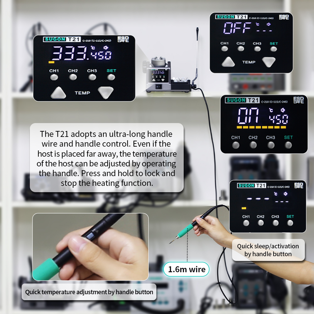 SUGON T21 120W Lehimleme İstas - Soldering Iron Temperature Probe incelemesi ve fiyatı